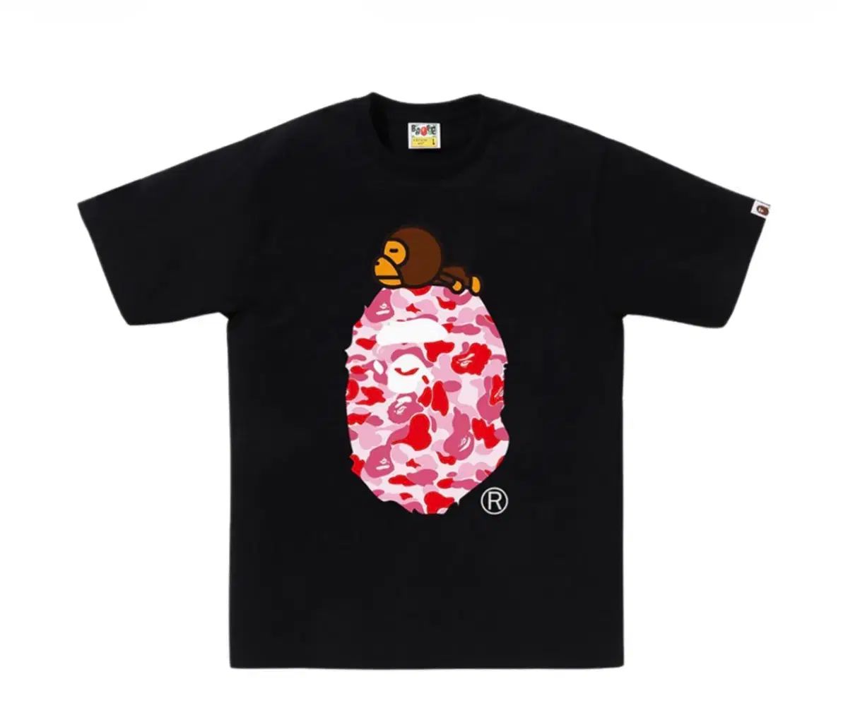 A BATHING APE ABC カモフラージュ マイロ BIG Tシャツ ブラック 
