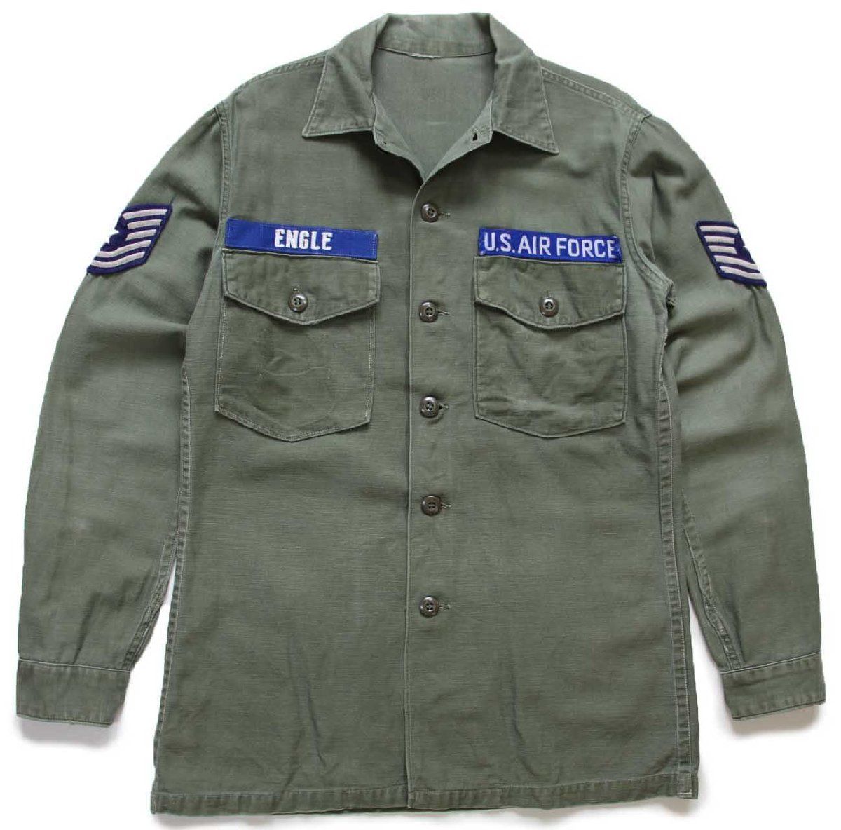 60s 米軍 U.S.AIR FORCE パッチ付き コットンサテン ユーティリティ 
