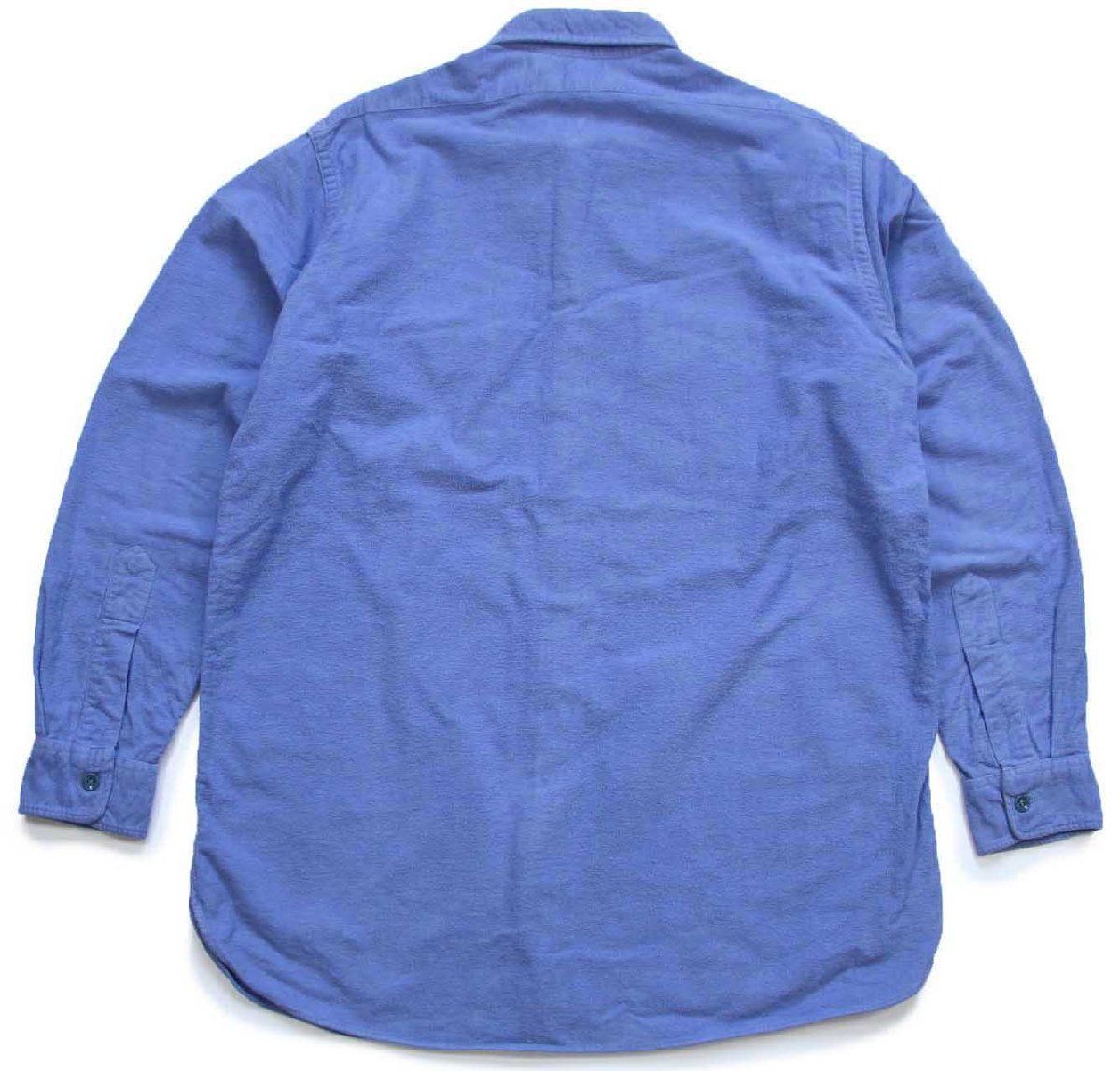 80s USA製 L.L.Bean CHAMOIS CLOTH SHIRT 無地 コットン シャモア 