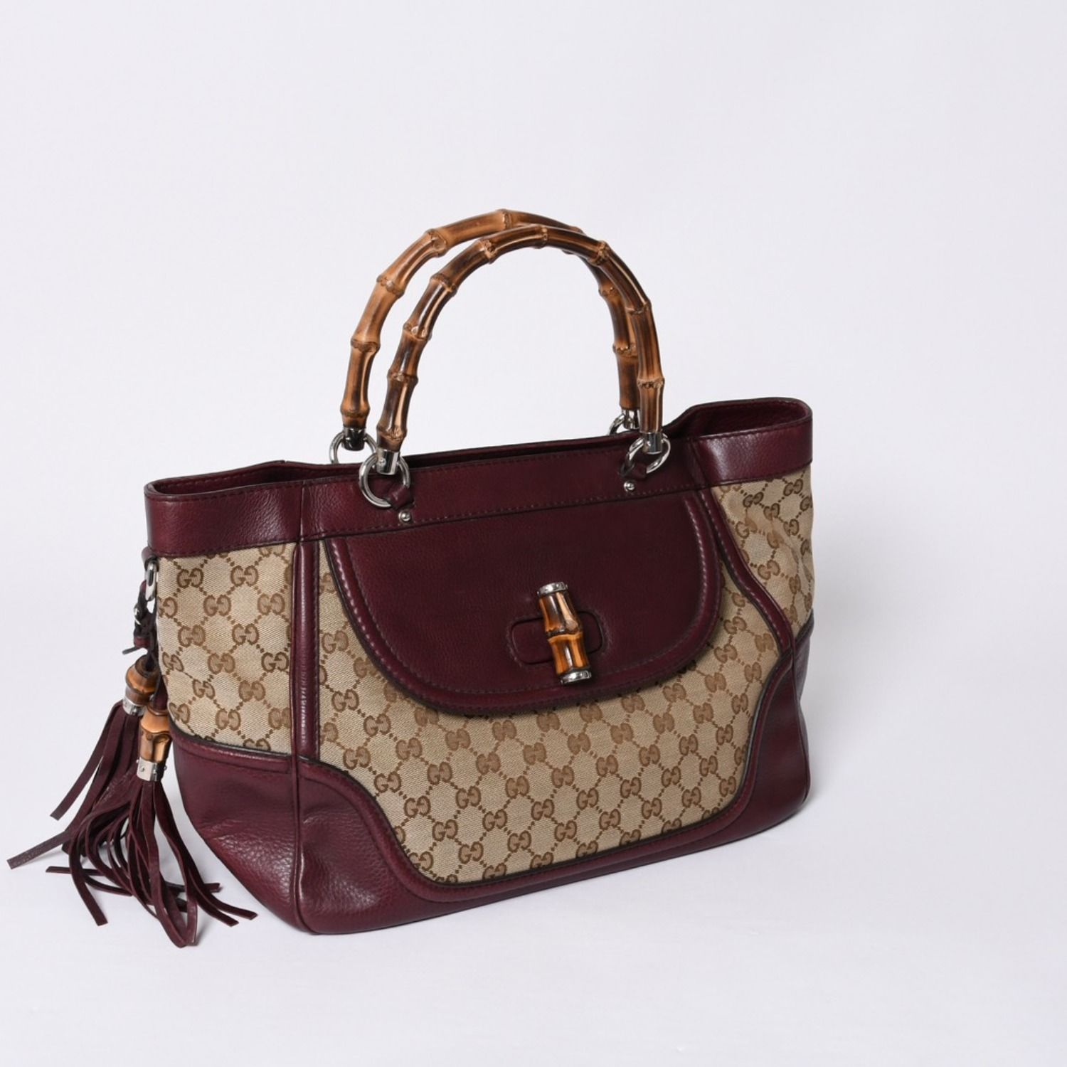 GUCCI グッチ バンブー ハンドバッグ 246860 002058 GGキャンバス 