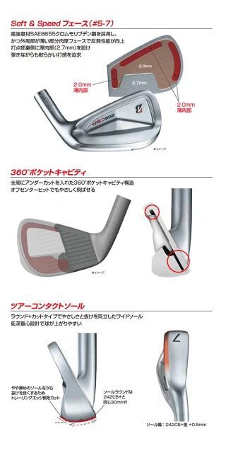 ブリヂストン メンズ 258 CBP アイアン 5本組(6-9、PW) ダイナミック