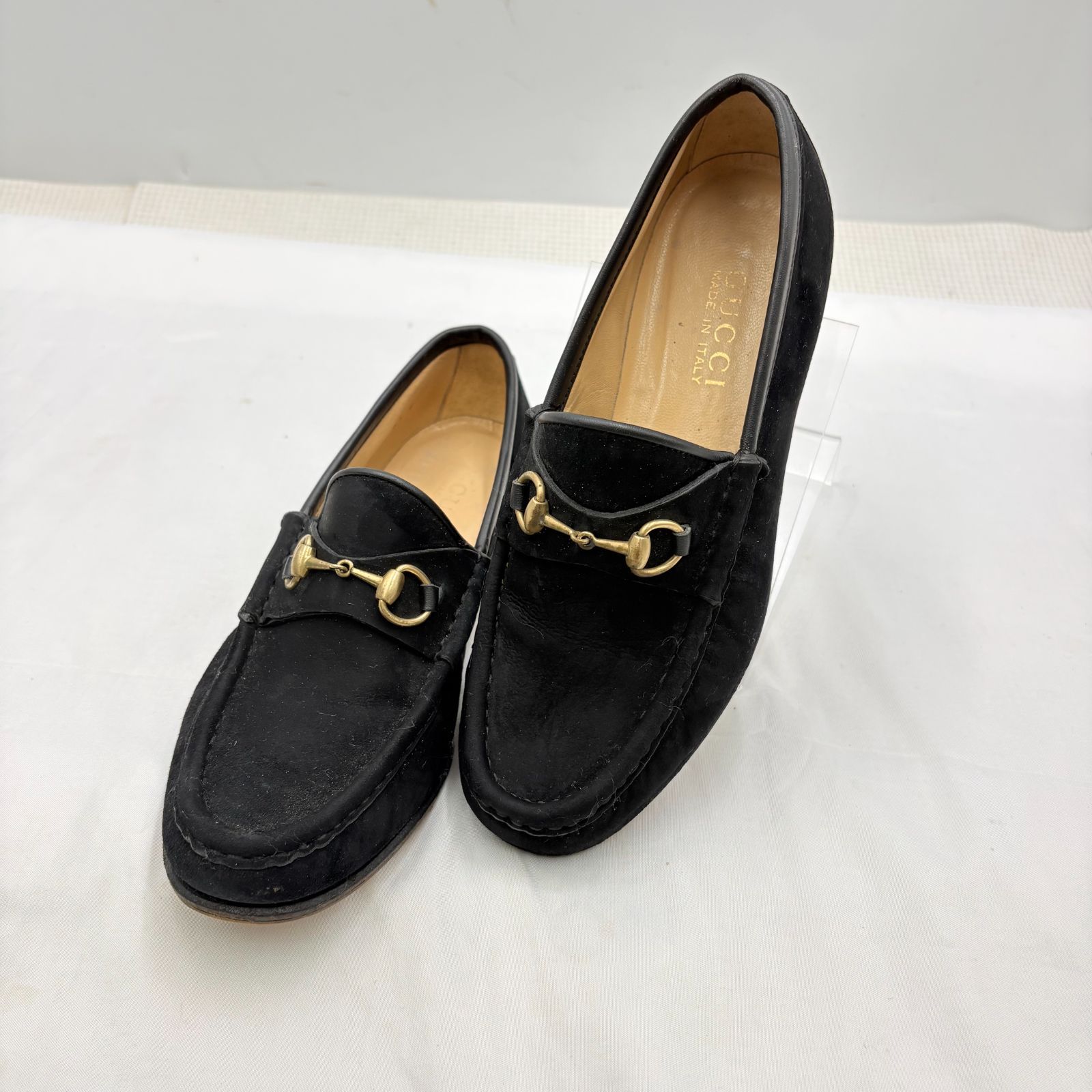 GUCCI グッチ スウェード ホースビットローファー 100 0350 - GUCCI 