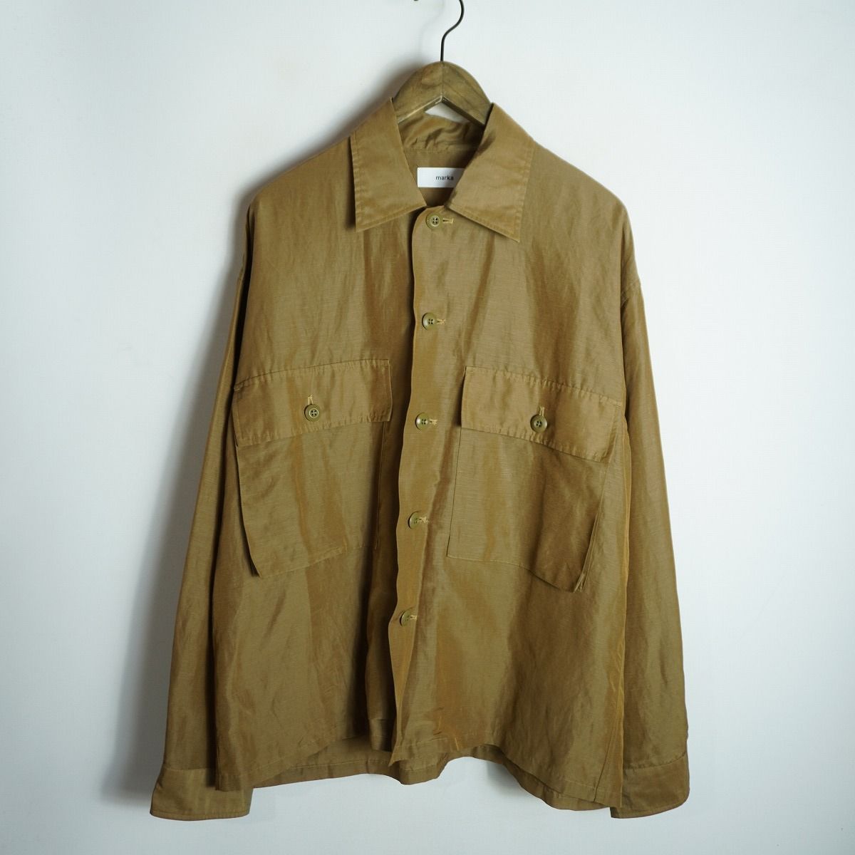 正規 marka マーカ MILITARY SHIRT cupro linen cotton cloth M20B 