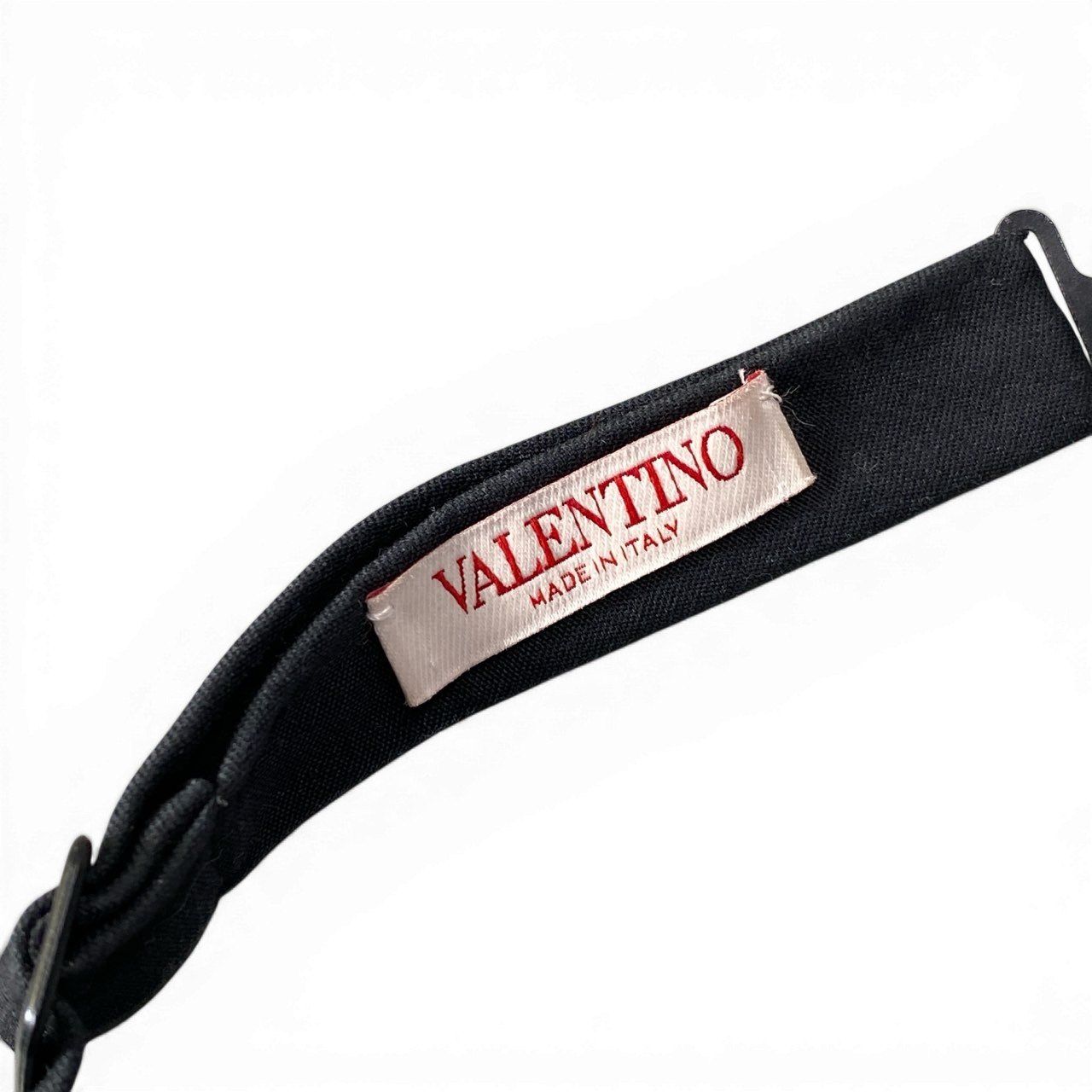 d9 VALENTINO ヴァレンティノ Vロゴ 金具 ネクタイ 小物 ブラック 