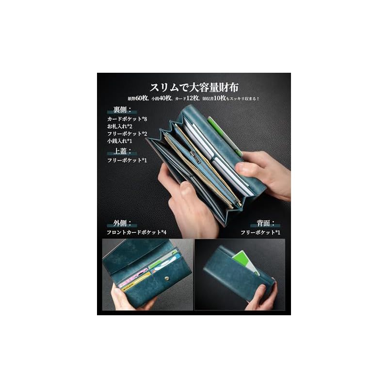 KAWAOTO 長財布 メンズ かぶせ型 Kawaoto] 財布 メンズ 長財布 プエブロレザー 本革 日本製 小さい長
