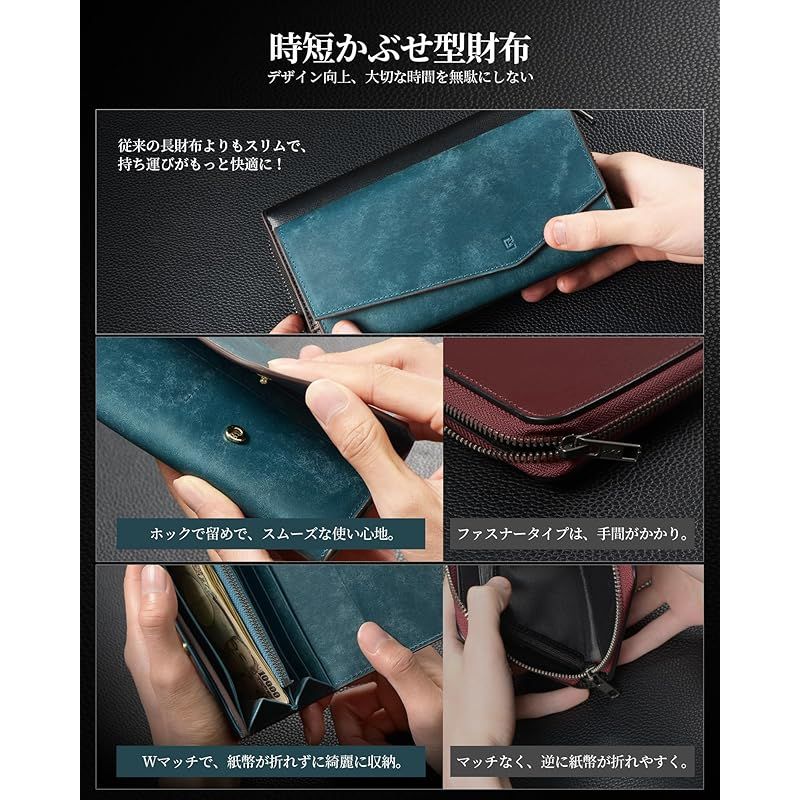 Kawaoto] 財布 メンズ 長財布 プエブロレザー 本革 日本製 小さい長
