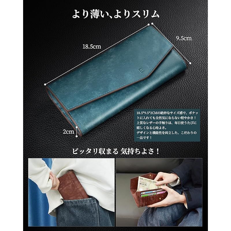 Kawaoto] 財布 メンズ 長財布 プエブロレザー 本革 日本製 小さい長