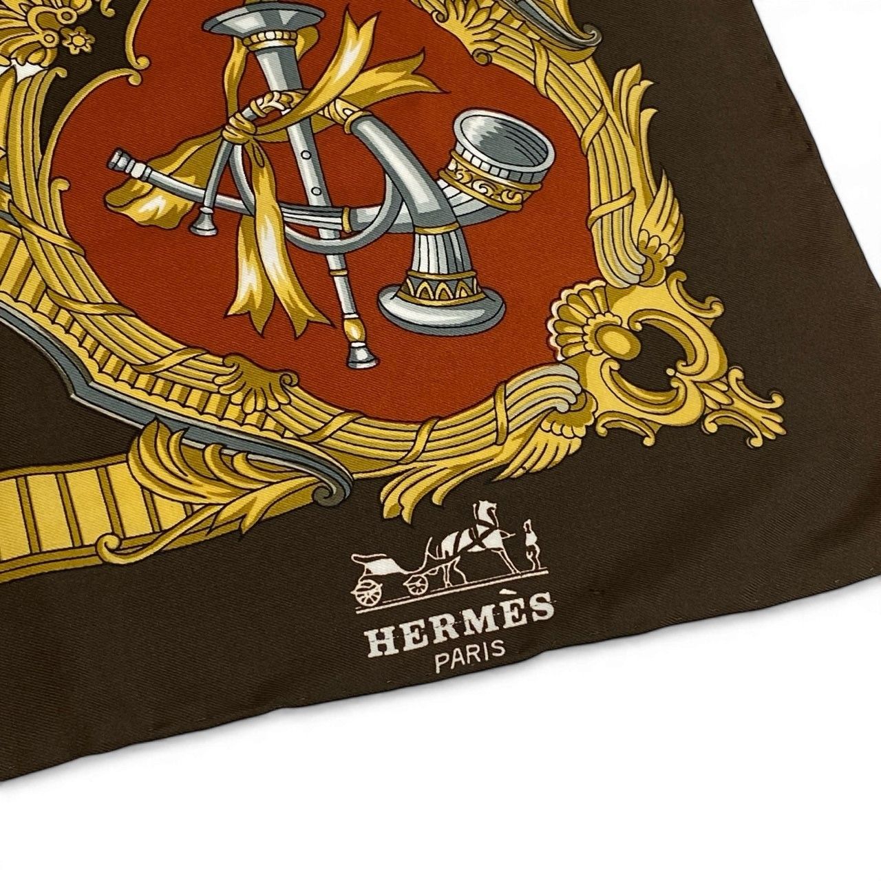 d9 HERMES エルメス カレ90 シルクスカーフ  Carre 90 Silk Scarf 茶系 小物t18r d9 HERMES エルメス カレ90 シルクスカーフ Carre 90 Silk Scarf 茶系