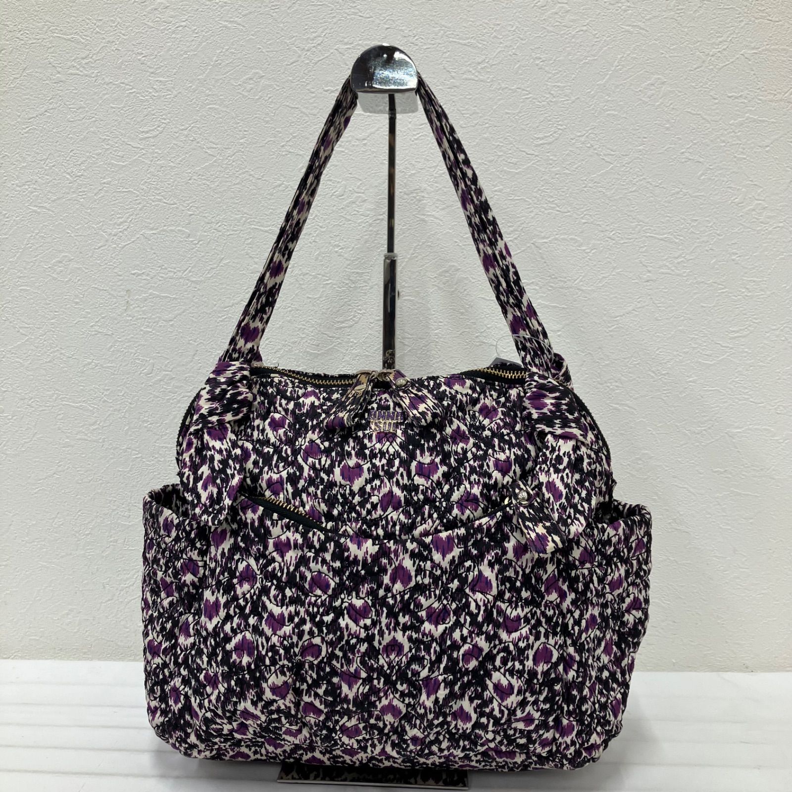 1721 ANNA SUI アナスイ トートバッグ ハートレオパード バタフライ 