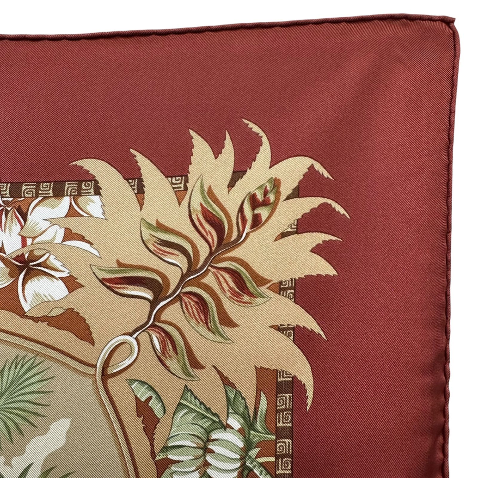 ✨美品✨Hermès エルメス カレ90 ALOHA アロハ スカーフ 赤 ハワイ