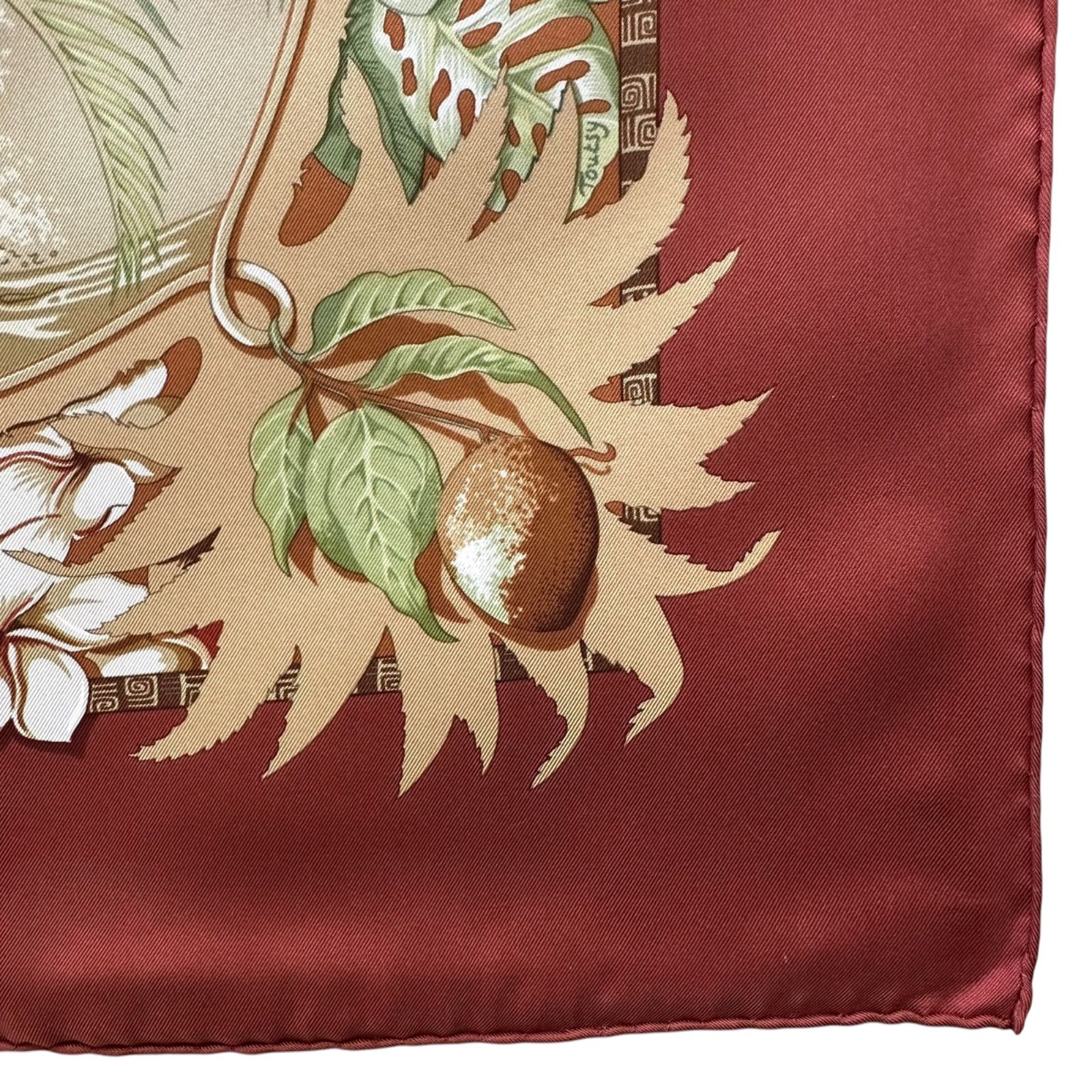 HERMES エルメス カレ90 ALOHA アロハ スカーフ ハワイ フラ ✨美品✨Hermès エルメス カレ90 ALOHA アロハ スカーフ 赤 ハワイ