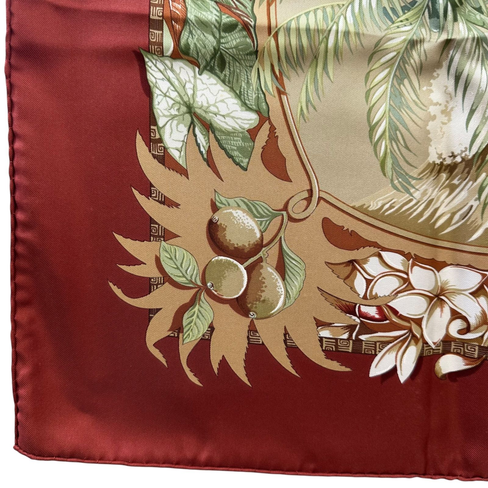 ✨美品✨Hermès エルメス カレ90 ALOHA アロハ スカーフ 赤 ハワイ 