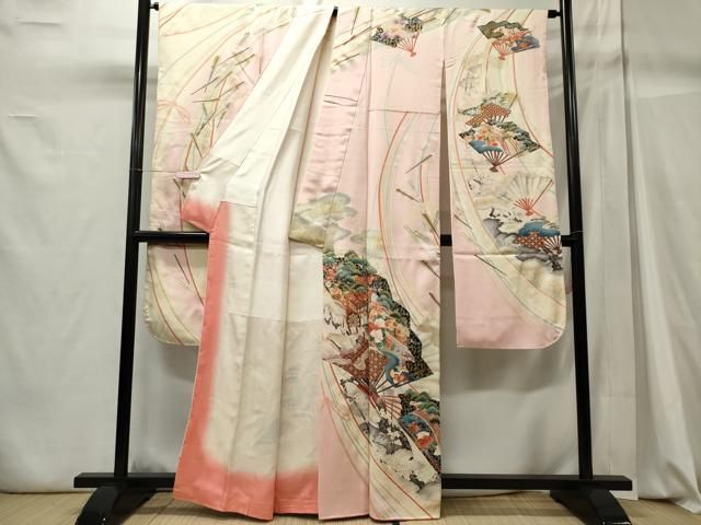 暈し染め 平和屋着物□訪問着 正絹 金銀彩 風景文 金彩 逸品