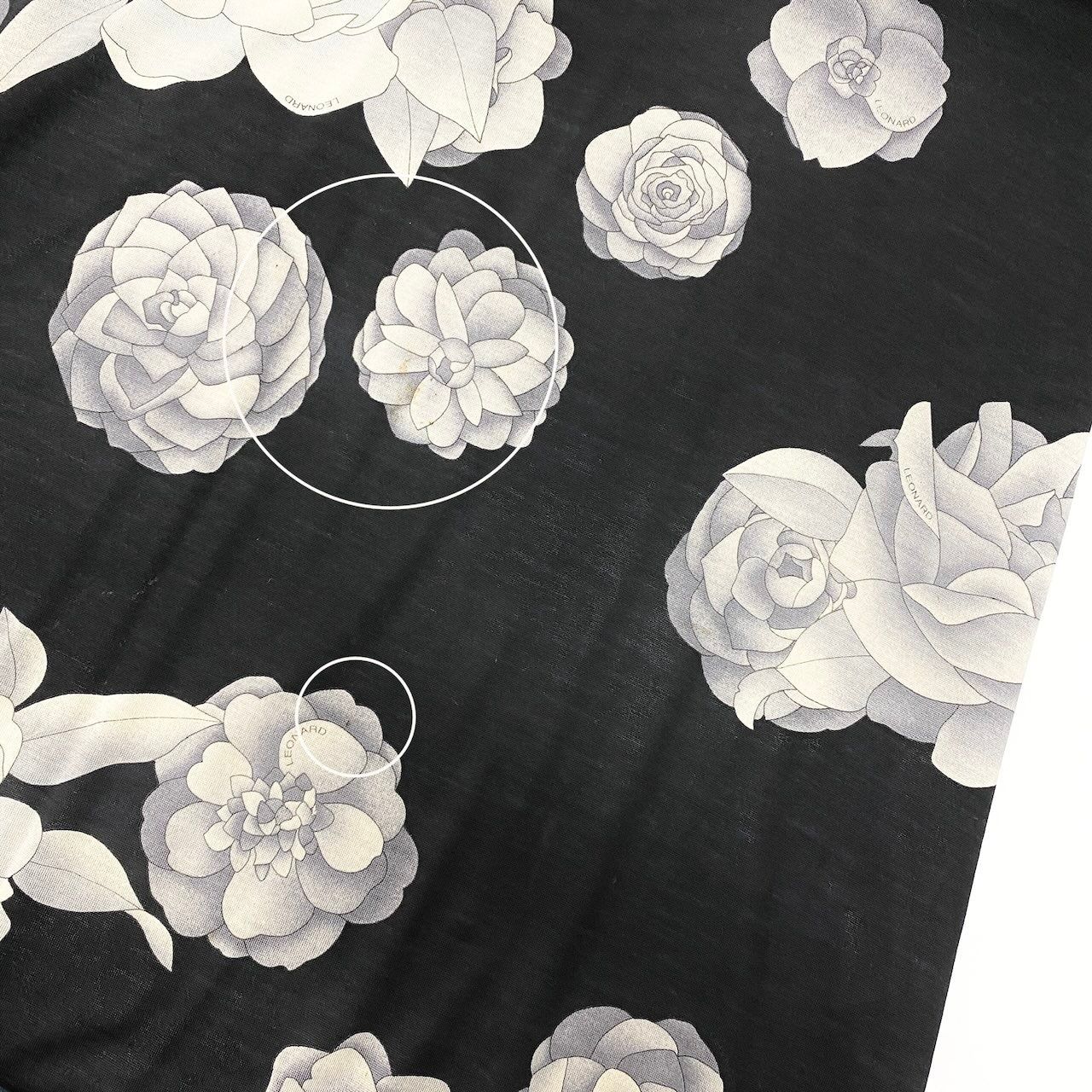 76d9 LEONARD FASHION レオナール 長袖ワンピース ロングワンピース 花