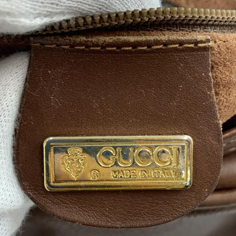 中古】OLD GUCCI キャンディ レザーショルダーバッグ ブラウン 007.115