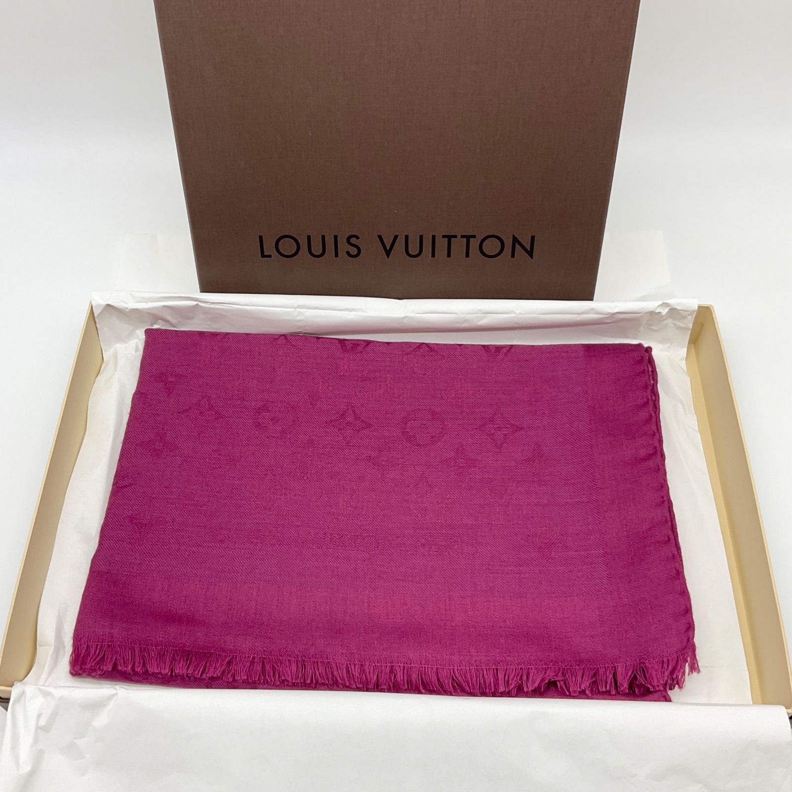 LOUIS VUITTON ルイヴィトン　ストール　ピンク　カシミア LOUIS VUITTON（ルイ・ヴィトン） ストール - ピンク レディース