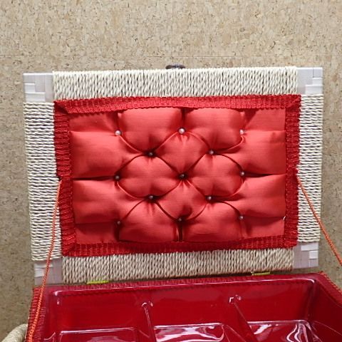 昭和レトロ＞裁縫箱 ソーイングバッグ バスケット - メルカリ
