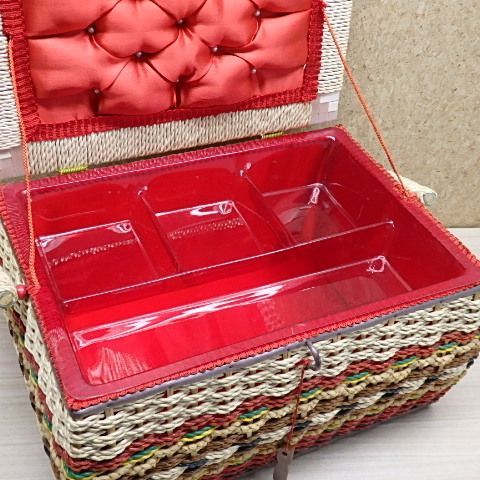 昭和レトロ＞裁縫箱 ソーイングバッグ バスケット - メルカリ