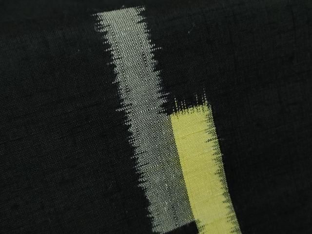 平和屋着物∞極上　本手紡真綿紬　奥信濃　道中着　ロング丈　黒地　証紙付き　逸品　DZAB5460kh6 平和屋着物∞極上 本手紡真綿紬 奥信濃 道中着 ロング丈 黒地 証紙付き