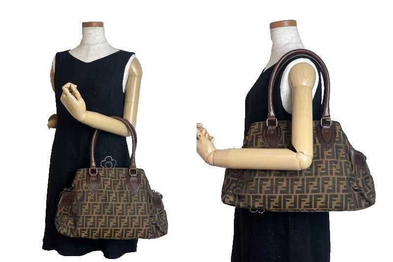 【やや使用感あり】 Fendi フェンディ Zucca ズッカ エトニコ ショルダーバッグ 8BN162 ブラウン／キャンバス×レザー やや使用感あり】 Fendi フェンディ Zucca ズッカ エトニコ ショルダー