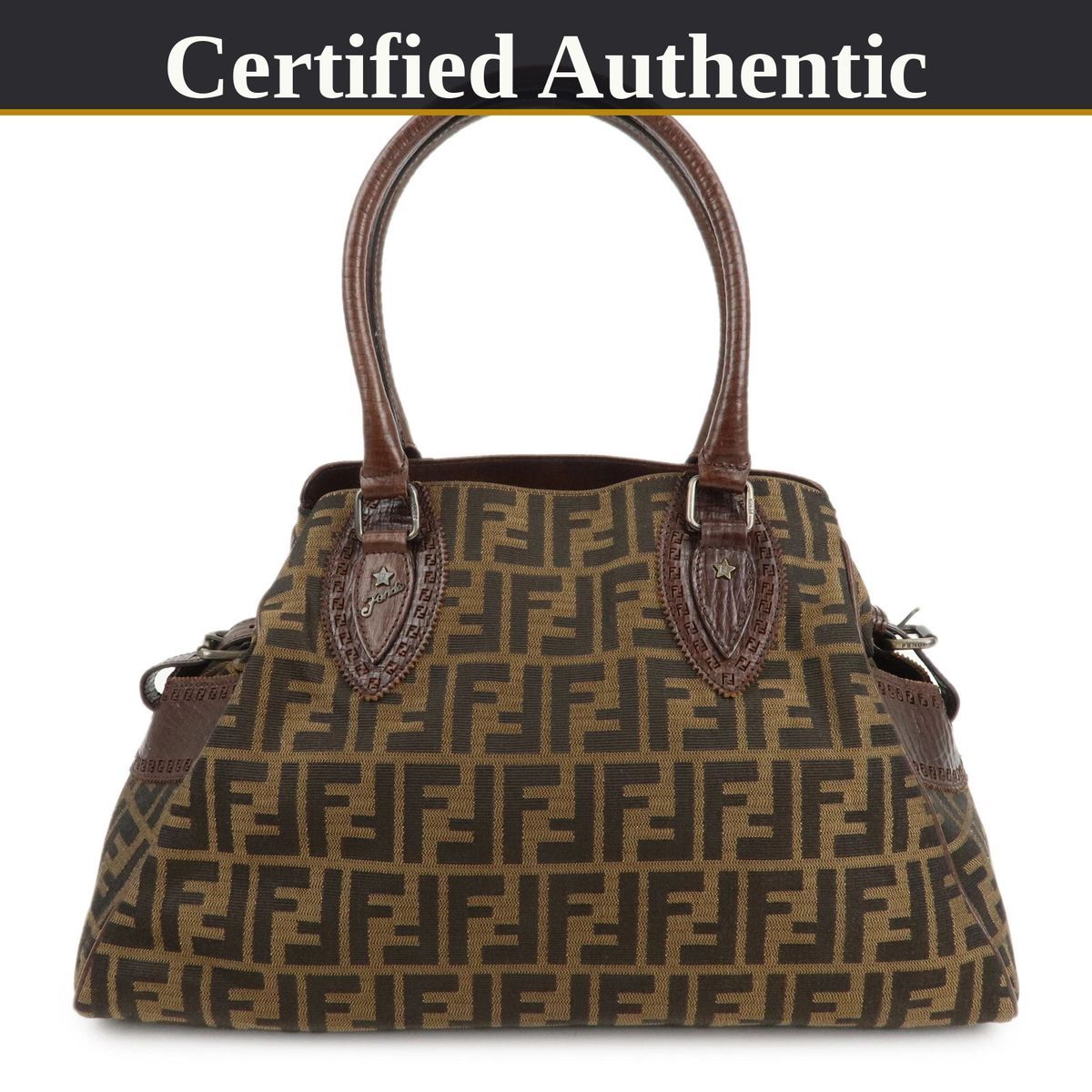 【やや使用感あり】 Fendi フェンディ Zucca ズッカ エトニコ ショルダーバッグ 8BN162 ブラウン／キャンバス×レザー やや使用感あり】 Fendi フェンディ Zucca ズッカ エトニコ ショルダー