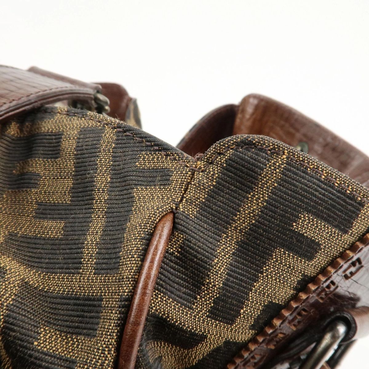 【やや使用感あり】 Fendi フェンディ Zucca ズッカ エトニコ ショルダーバッグ 8BN162 ブラウン／キャンバス×レザー やや使用感あり】 Fendi フェンディ Zucca ズッカ エトニコ ショルダー
