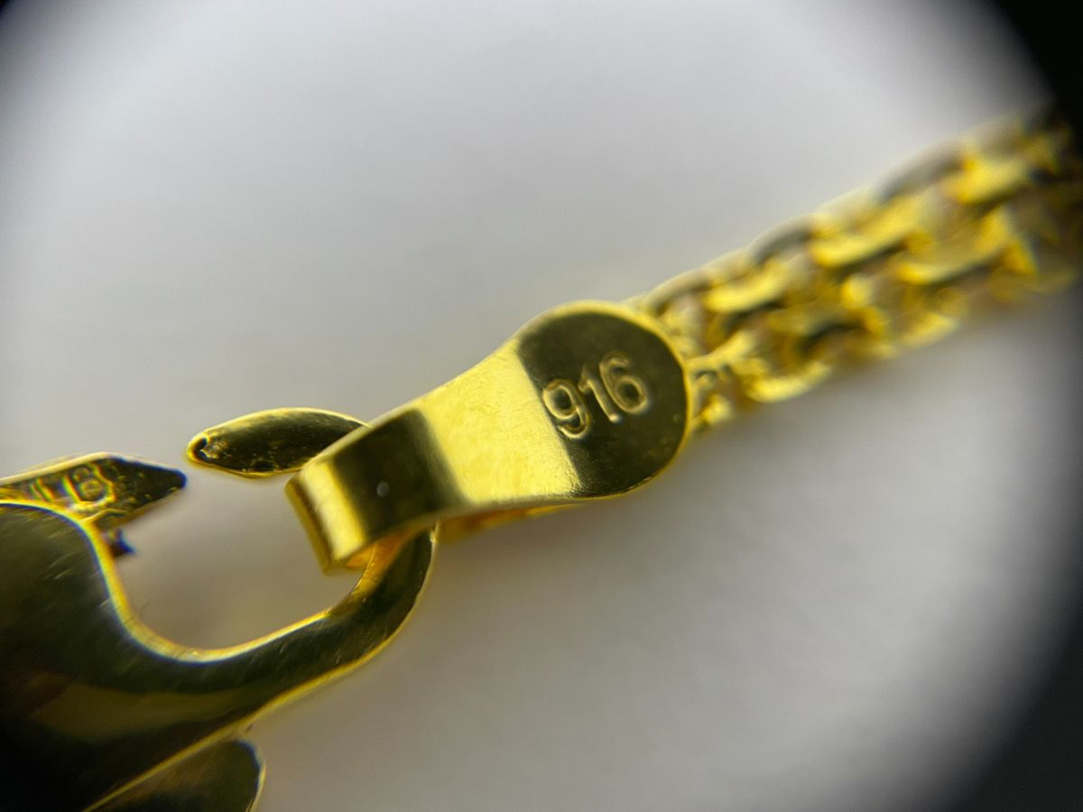 金性調べ済み】916刻印 K22 22金 イエロー ゴールド チェーン