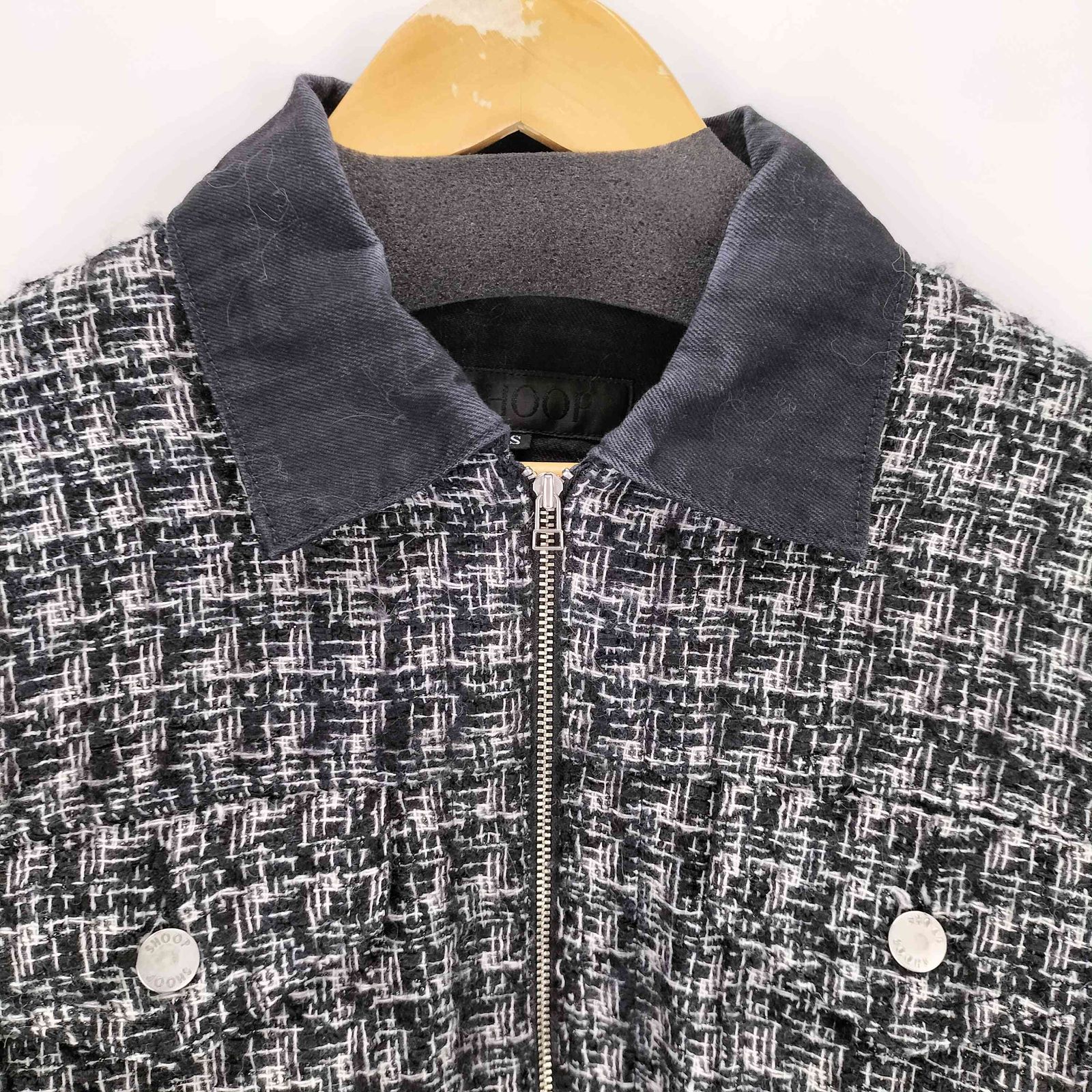 シュープ SHOOP 22AW CHALCY TWEED JACKET ツイード切替デニム
