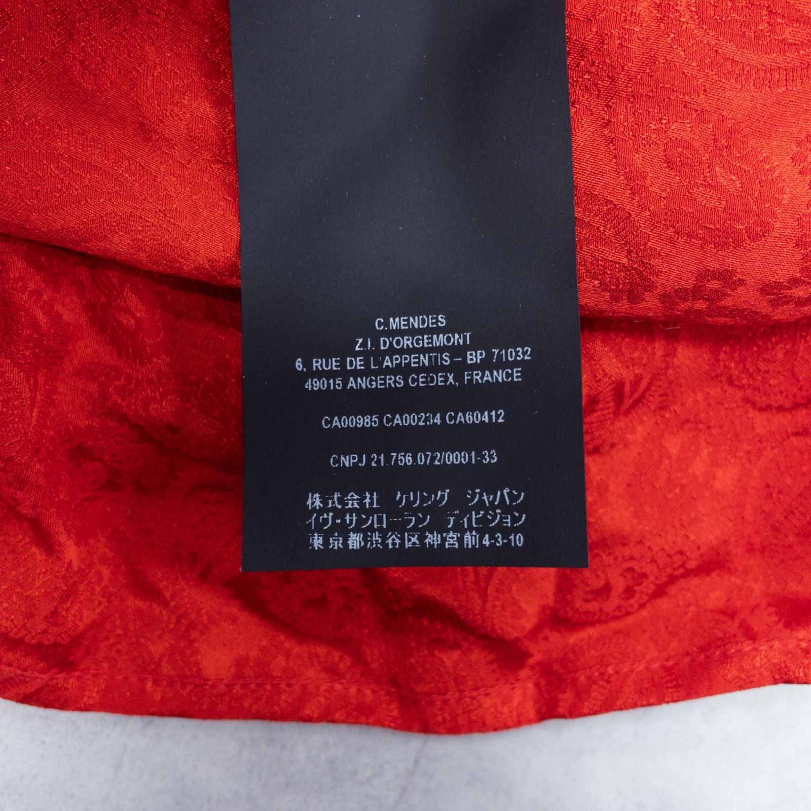 SAINT LAURENT サンローラン ブラウス リボン ボウタイ フリル シルク レッド フランス製 レディース 38 b00953 SAINT LAURENT サンローラン ブラウス リボン ボウタイ フリル シルク