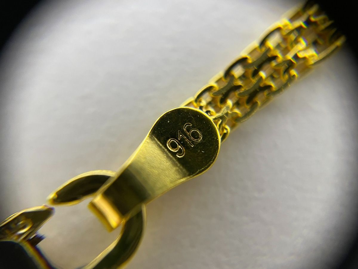 金性調べ済み】916刻印 K22 22金 イエロー ゴールド チェーン