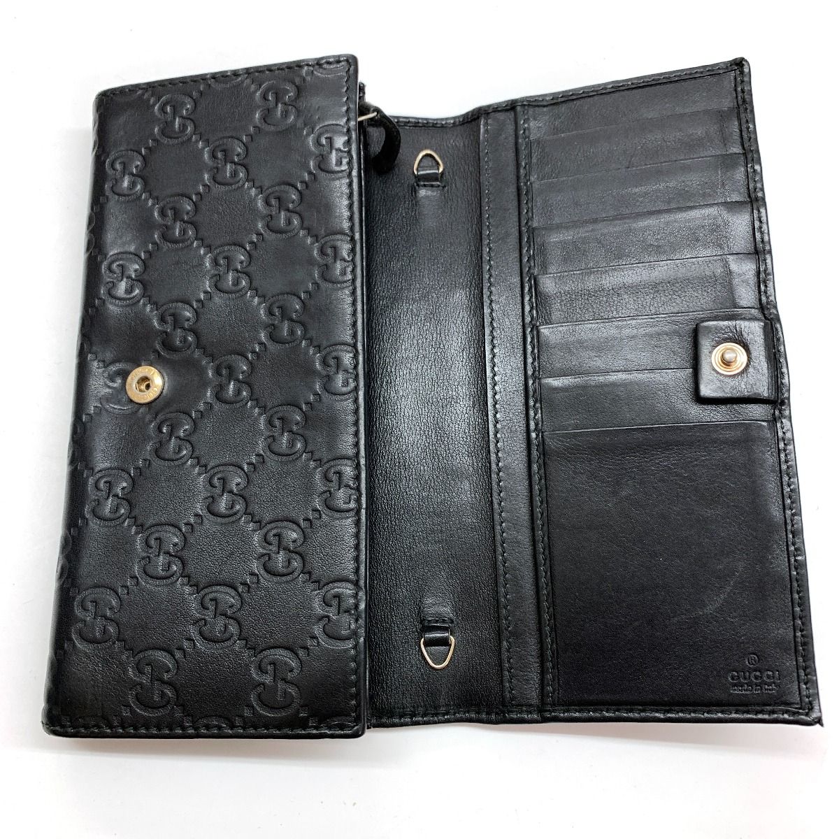 GUCCI グッチ グッチシマ 長財布 チェーン欠品 170426-2888 ブラック 
