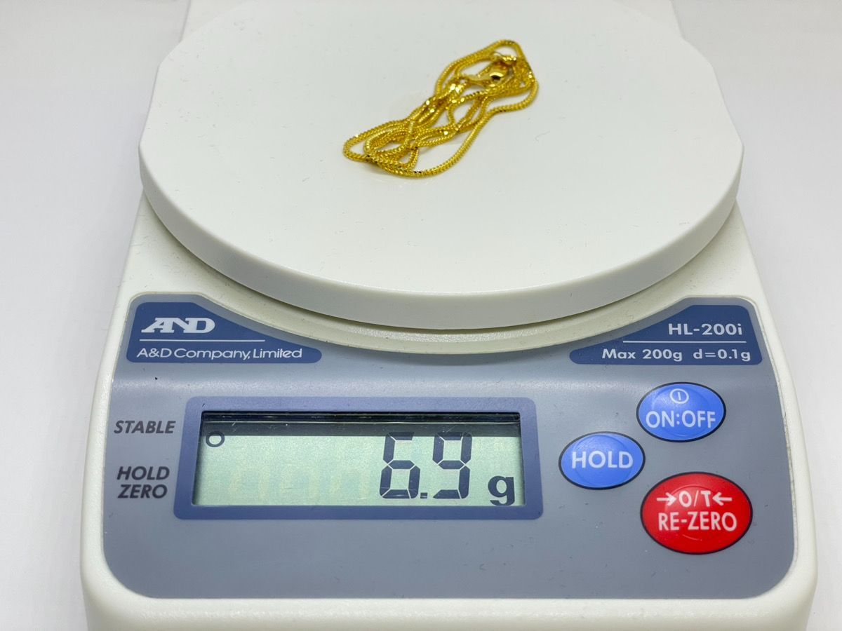 金性調べ済み】916刻印 K22 22金 イエロー ゴールド 喜平 4面 チェーン