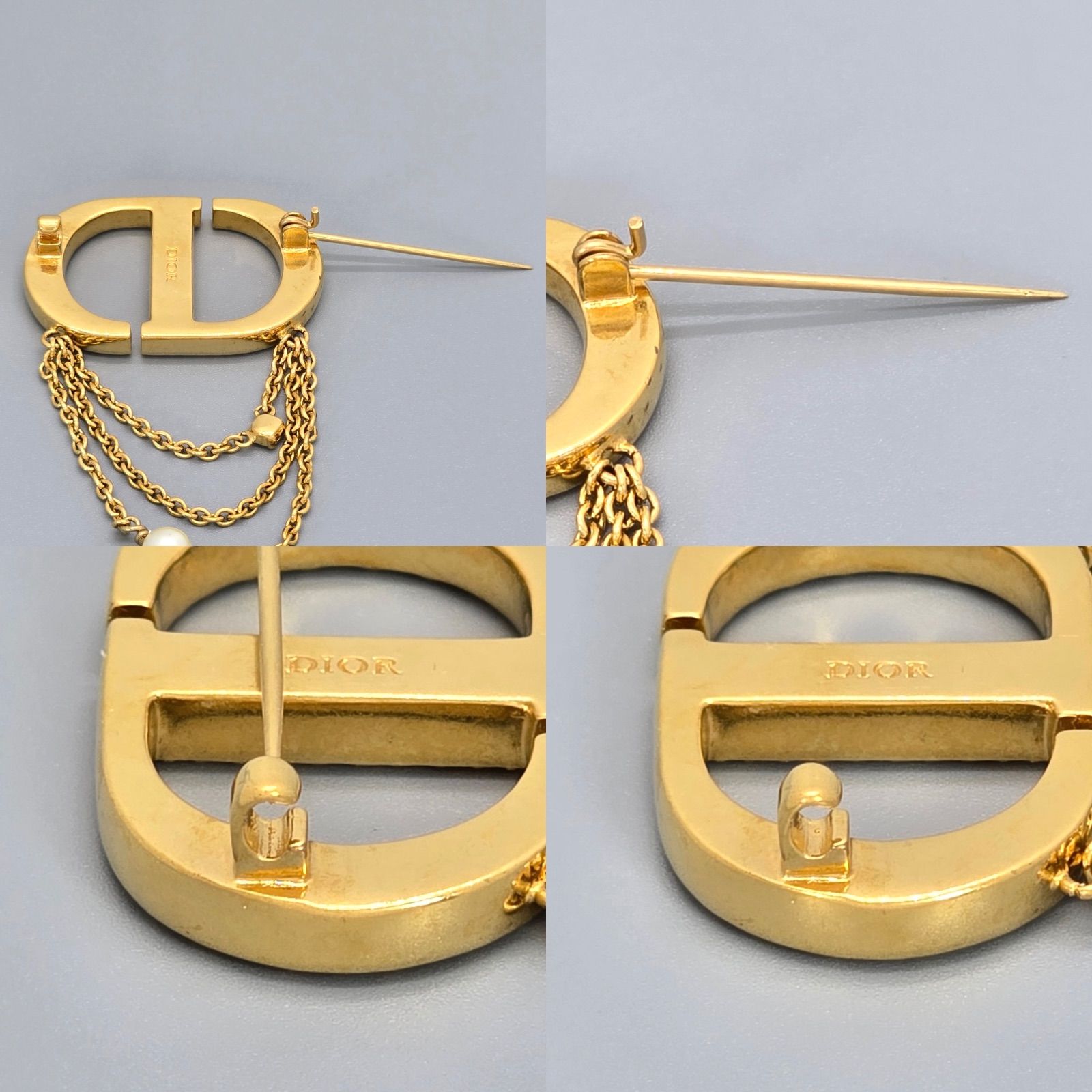 DIOR ディオール Petit CD ブローチ 装着時全長約縦5.5㎝ クリスタル