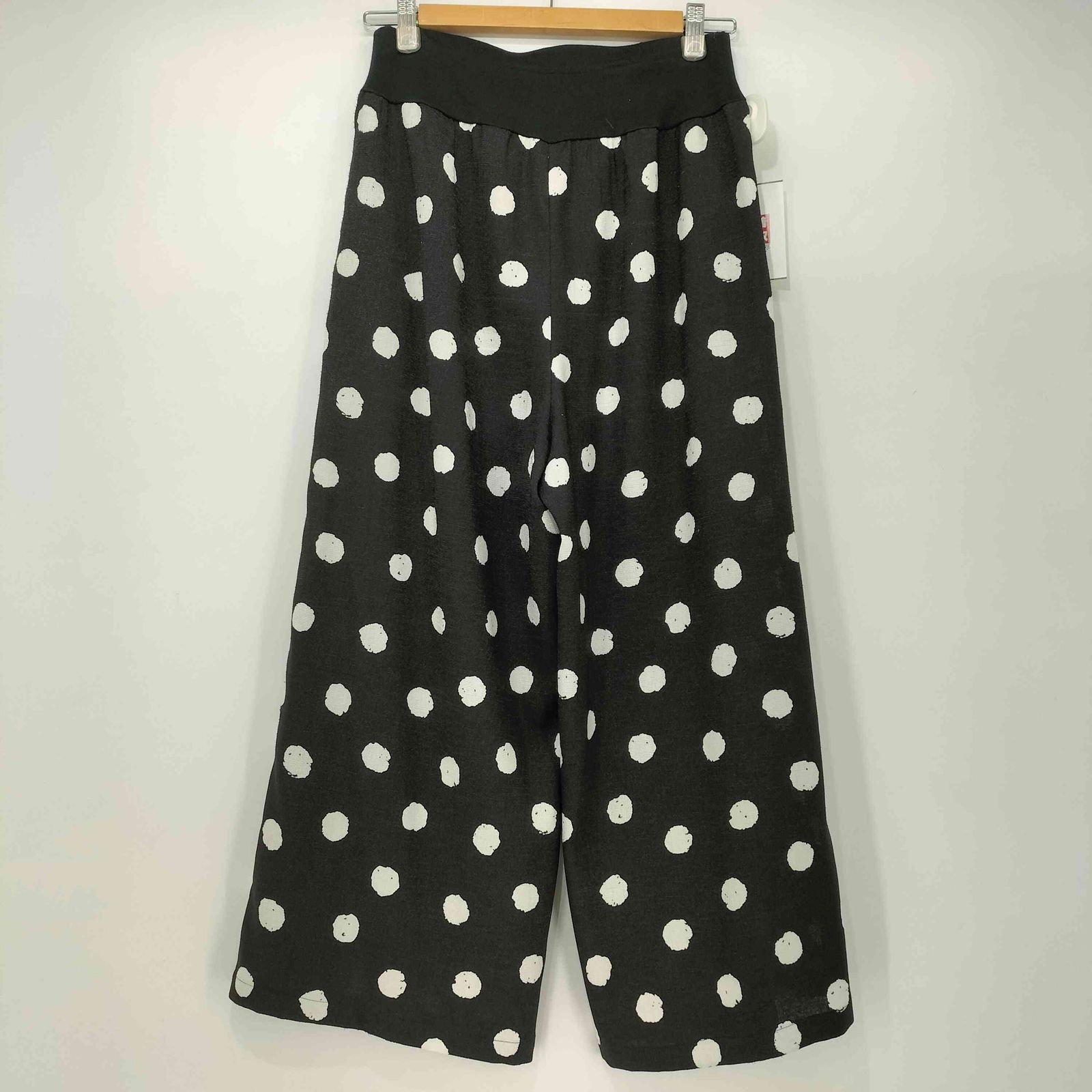 ビアズリー BEARDSLEY ドット プリント ウエスト リブ ワイド パンツ 