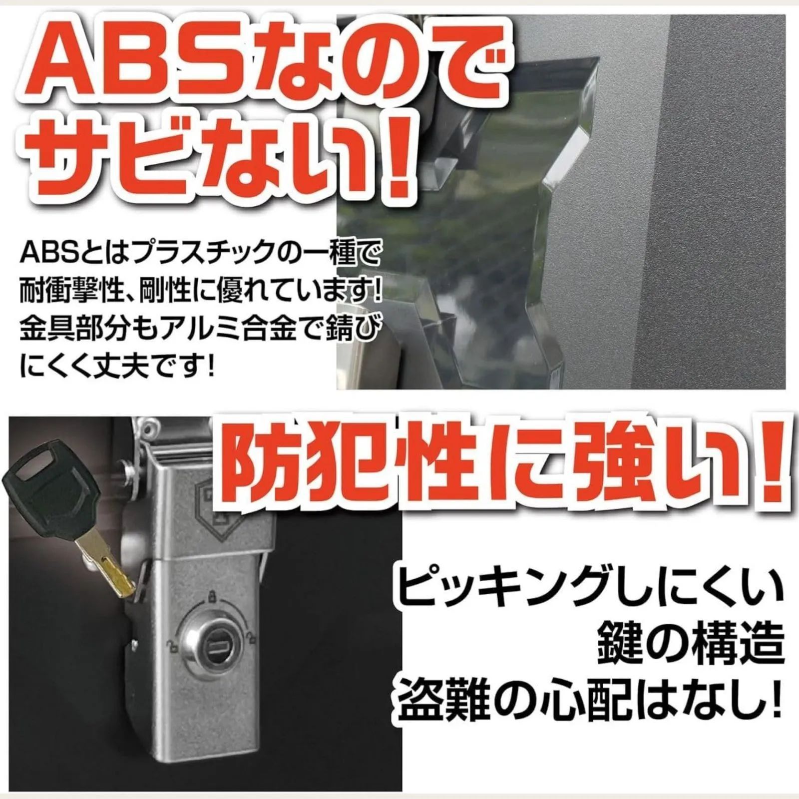2344 バイク用 リア ボックス 55L ブラック 鍵ロック機能付き 防塵 