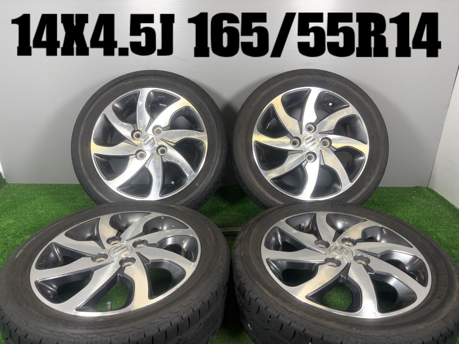 送料無料☆14x4.5J +50 4穴 PCD100 165/55R14 ブリヂストン NEXTRY 4本 