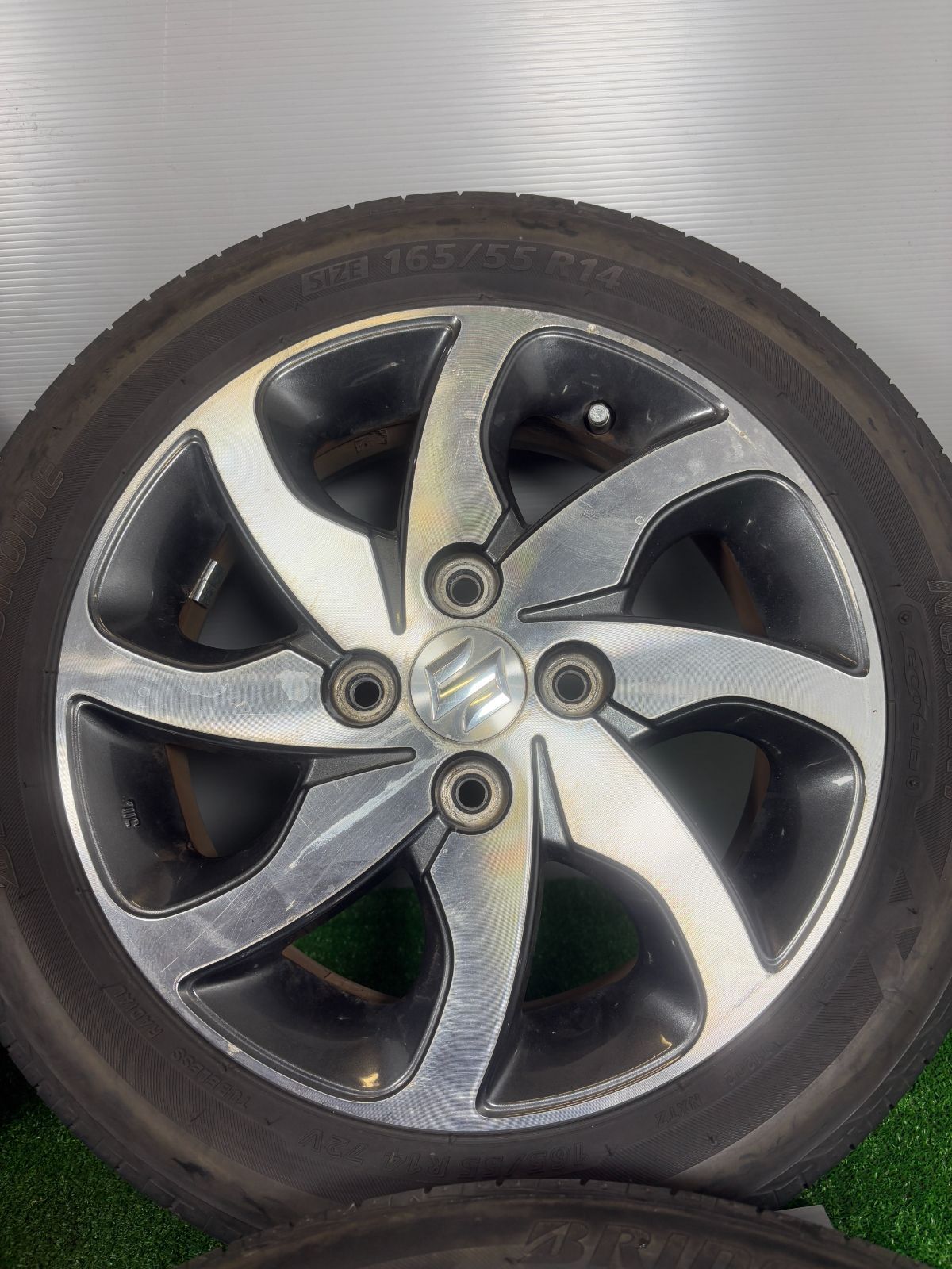送料無料☆14x4.5J +50 4穴 PCD100 165/55R14 ブリヂストン NEXTRY 4本 