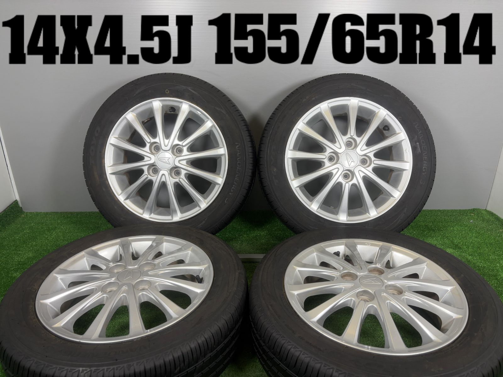 送料無料☆14x4.5J +45 4穴 PCD100 155/65R14 トーヨー NANOENERGY3 4 