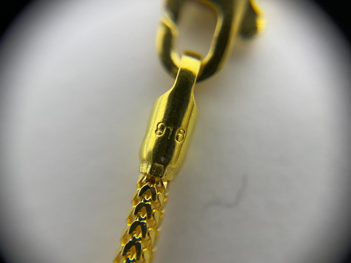 金性調べ済み】916刻印 K22 22金 イエロー ゴールド 蛇腹 チェーン