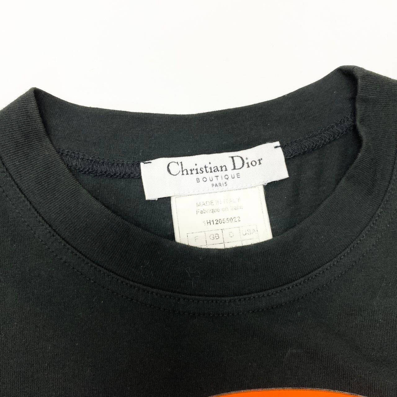 85d9 Christian Dior クリスチャンディオール ガリアーノ期 CDスマイル 半袖カットソー トップス 1H12055022 36 ブラック コットンu02t 85d9 Christian Dior クリスチャンディオール ガリアーノ期 CDスマイル