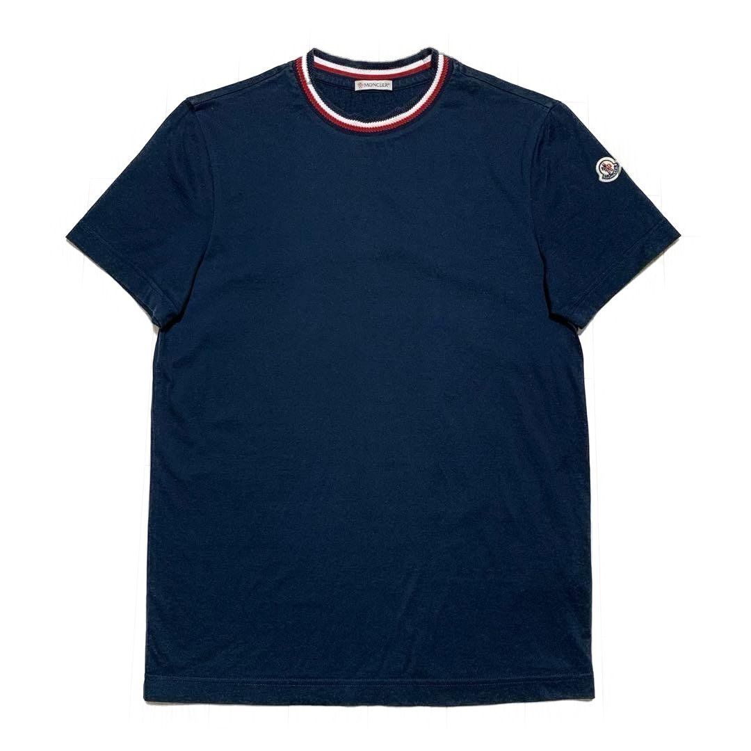 モンクレール 首刺繍 Tシャツ ネイビー XS 国内正規品 3S672 【公式通販】
