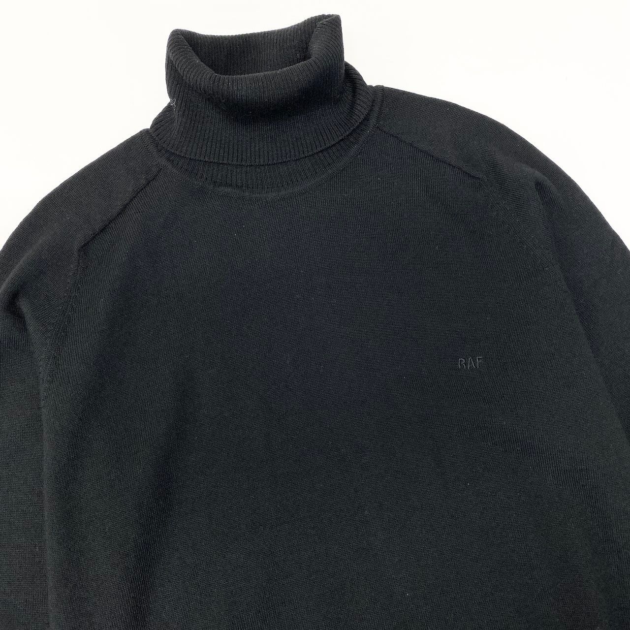 RAF SIMONS ブラック タートルネックセーター RAF SIMONS（ラフシモンズ）の「Oversized turtle neck sweater with