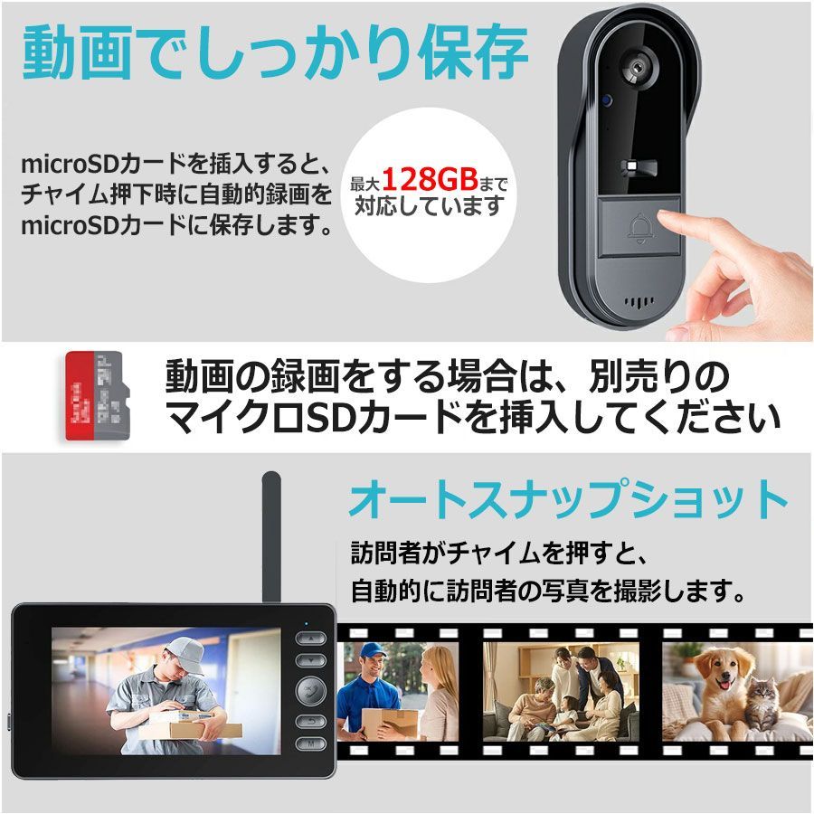 IP65防水＆WIFI不要] 日本語説明書付 かんたん設置 ワイヤレス