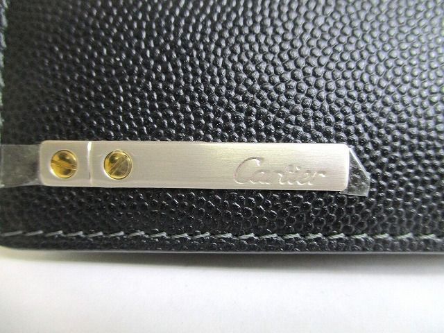 カルティエ Cartier サントス ドゥ カルティエ グレインレザー 2つ折り 
