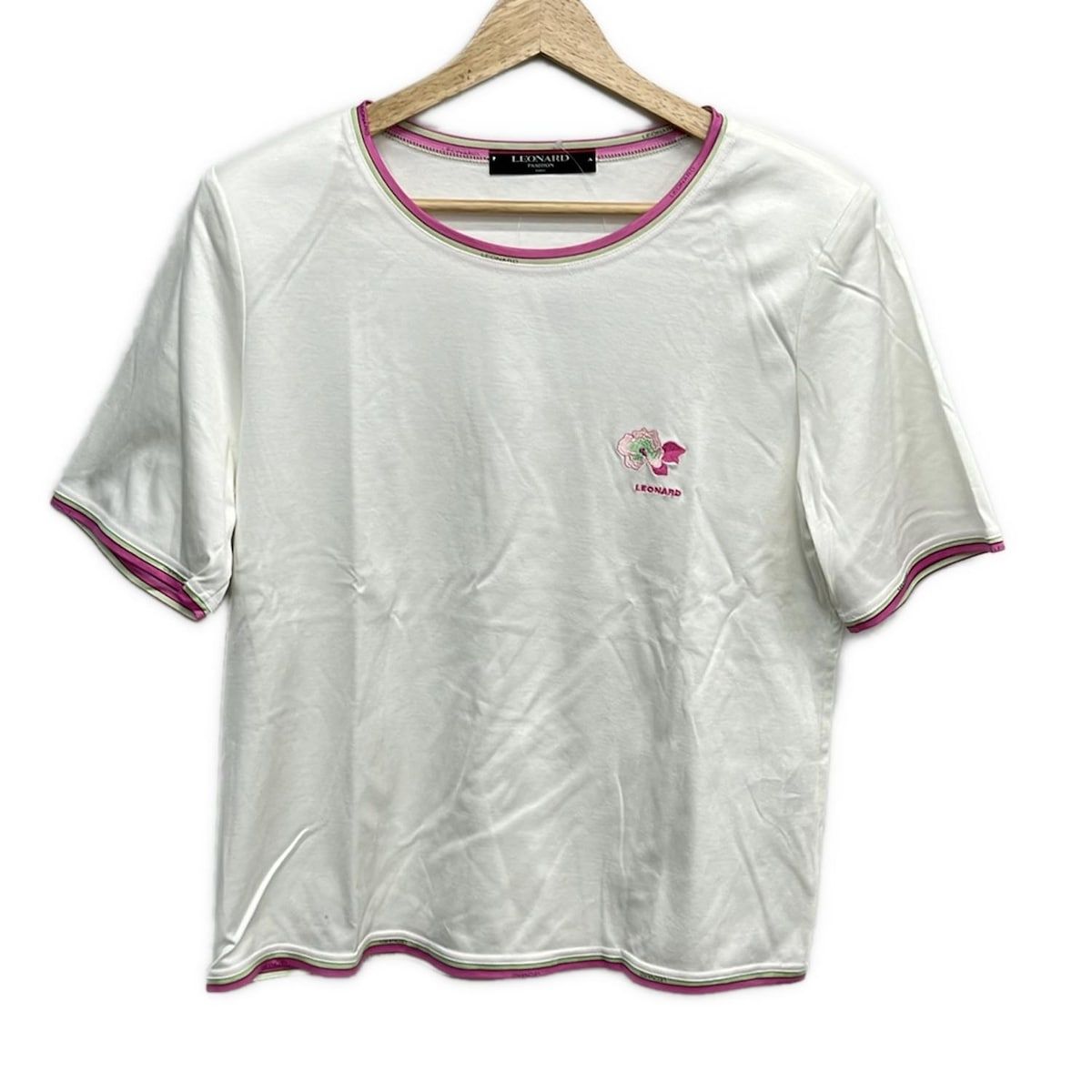 美品 LEONARD レオナール 半袖シャツ 半袖カットソー 花柄 XLサイズ