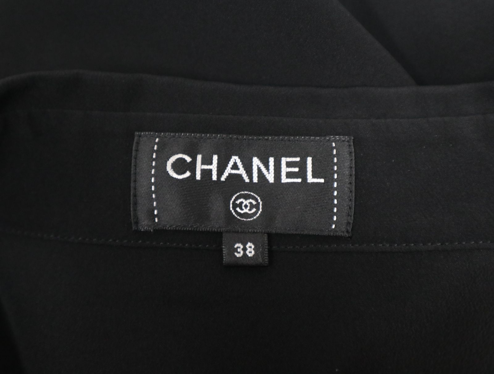 シャネル CHANEL P54630 V12320 サイズ38 シルク 長袖シャツ ブラック