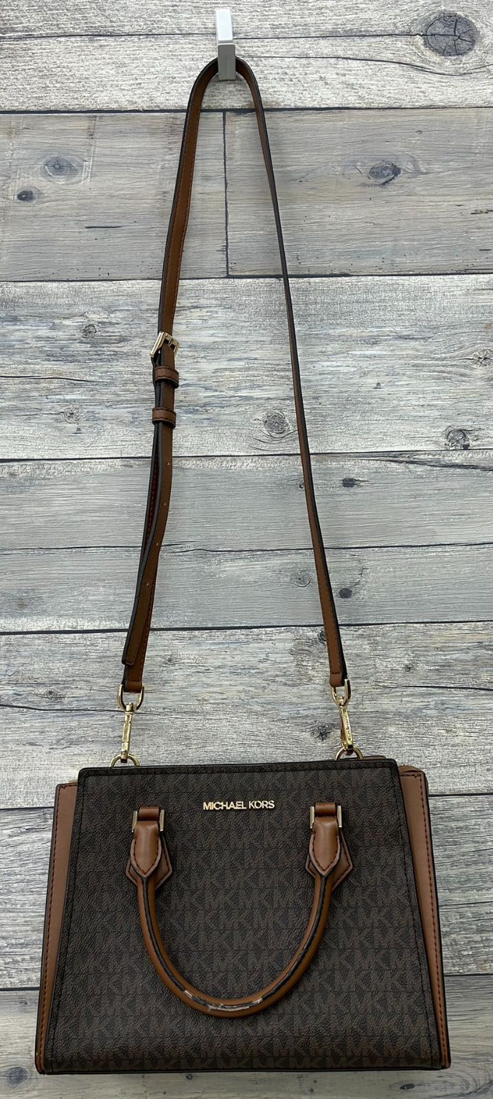 加】MICHAEL KORS 2way ハンド ショルダー バッグ シグネチャー 