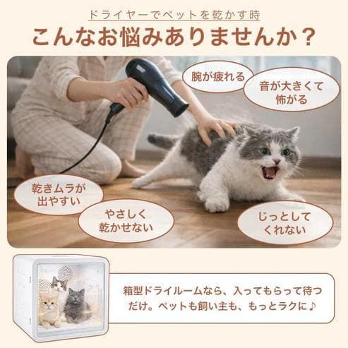【新品、未使用】ONE STEP ペットドライヤーハウス 広々82L ONE STEP ペットドライヤーハウス 82L 静音 PSE認証済（新品） - メルカリ