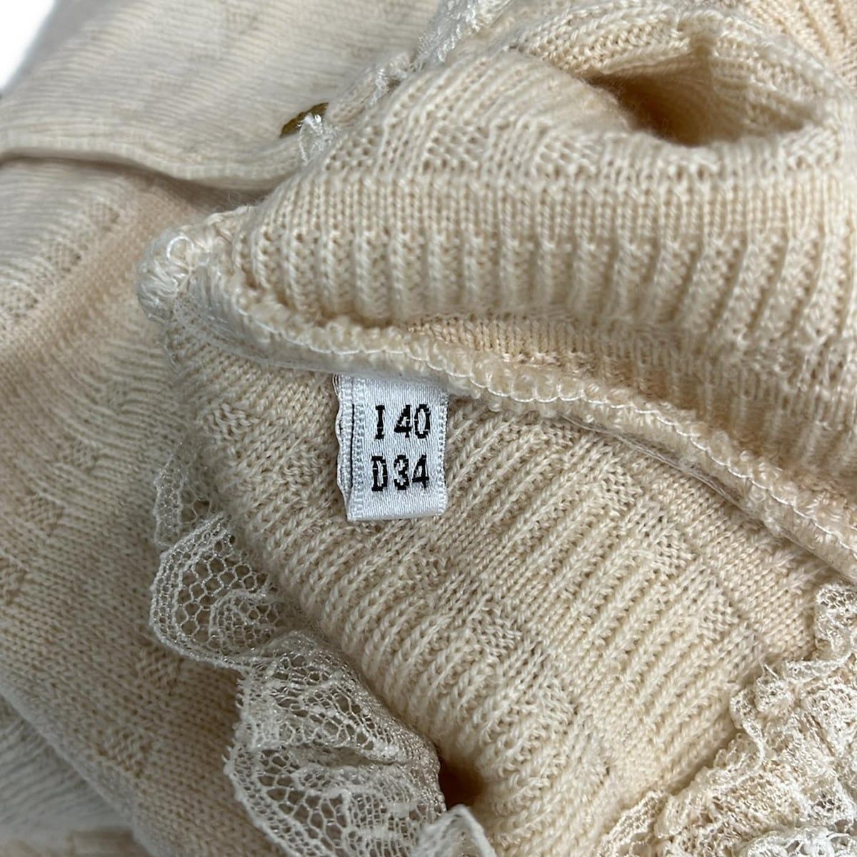 BLUGiRL BLUMARINE(ブルーガールブルマリン) カーディガン サイズI 40 レディース美品  ベージュ ニット/レース BLUGiRL BLUMARINE(ブルーガールブルマリン) カーディガン サイズI 40
