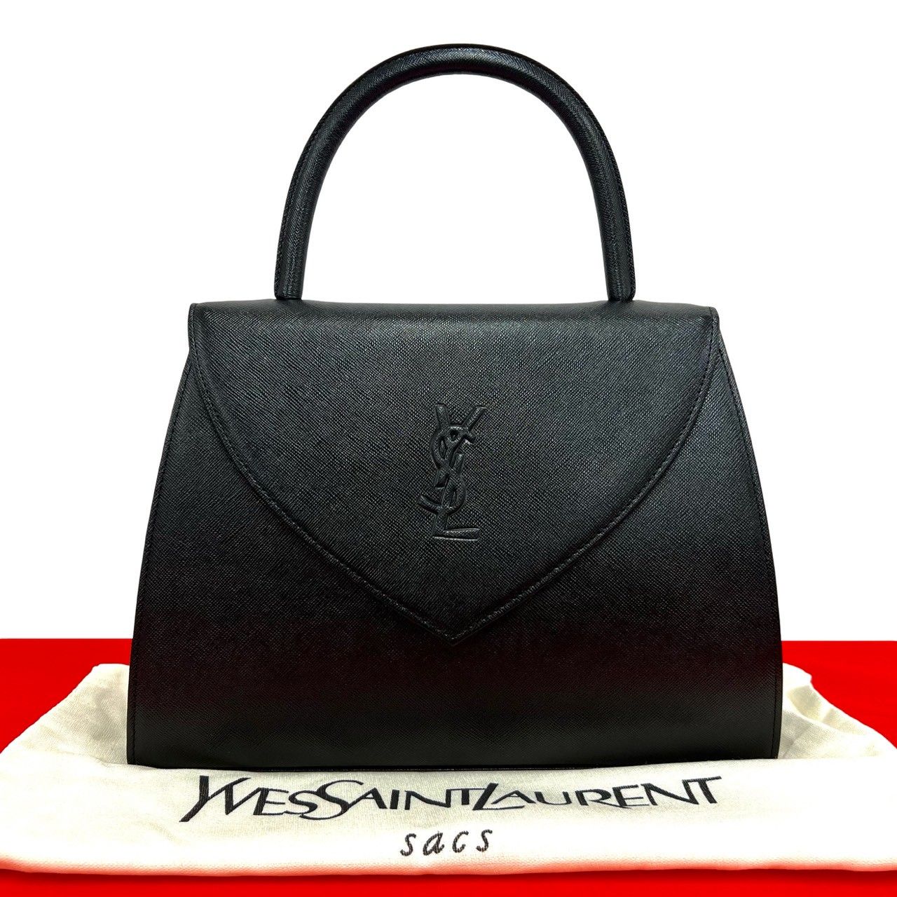 ほぼ未使用 袋付き YVES SAINT LAURENT イヴ・サンローラン YSL ロゴ 